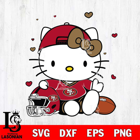 San Francisco 49ers Cute Hello Kitty Football Svg Eps Dxf Png File, NFL svg, Digital Download, Instant Download