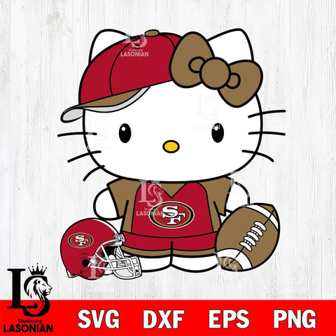 San Francisco 49ers Cute Hello Kitty Football 4 Svg Eps Dxf Png File, NFL svg, Digital Download, Instant Download