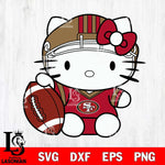 San Francisco 49ers Cute Hello Kitty Football 5 Svg Eps Dxf Png File, NFL svg, Digital Download, Instant Download