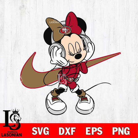 San Francisco 49ers Cute Minnie Mouse Dancing Svg Eps Dxf Png File, Digital Download, Instant Download