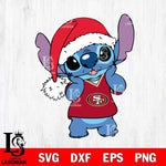 San Francisco 49ers Cute Stitch Christmas Svg Eps Dxf Png File, Digital Download, Instant Download