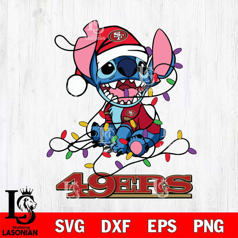 San Francisco 49ers Cute Stitch Christmas Svg