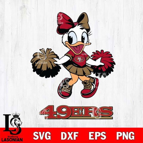 San Francisco 49ers Daisy Duck Cheerleader Disney, Svg Eps Dxf Png File, Digital Download