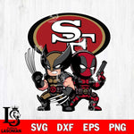 San Francisco 49ers Deadpool And Wolverine Svg Eps Dxf Png File, Digital Download, Instant Download