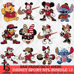 San Francisco 49ers Disney NFL Bundle 12 Svg Eps Dxf Png File, Digital Download, Instant Download