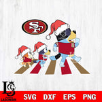 San Francisco 49ers Family Bluey Walking Christmas Svg Eps Dxf Png File, Digital Download, Instant Download