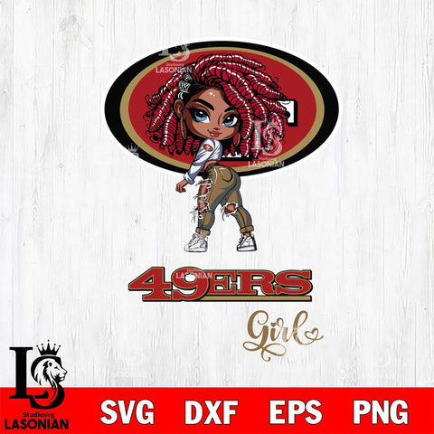 San Francisco 49ers Fan Girl Svg Eps Dxf Png File, Digital Download, Instant Download