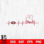 San Francisco 49ers Father Heart Beat Svg Eps Dxf Png File, Digital Download, Instant Download