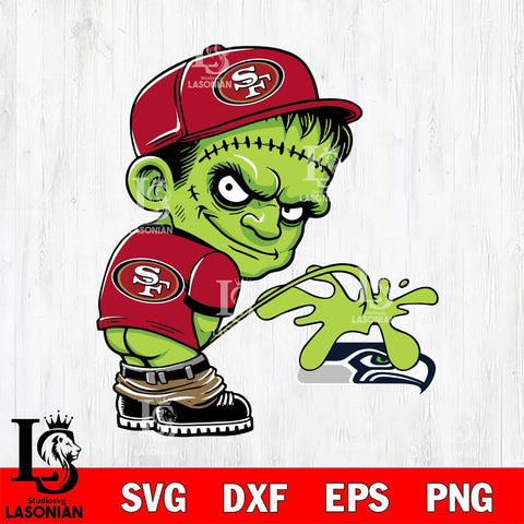 San Francisco 49ers Frankenstein Piss On Seattle Seahawks Svg Eps Dxf Png File, Digital Download, Instant Download