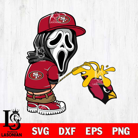 San Francisco 49ers Ghostface Piss On Arizona Cardinals Svg Eps Dxf Png File, Digital Download, Instant Download