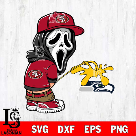 San Francisco 49ers Ghostface Piss On Seattle Seahawks Svg Eps Dxf Png File, Digital Download, Instant Download