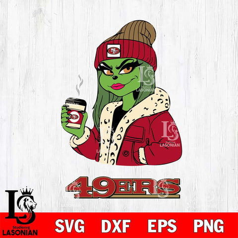 San Francisco 49ers Girls Grinch Bougie Svg Eps Dxf Png File, Digital Download, Instant Download