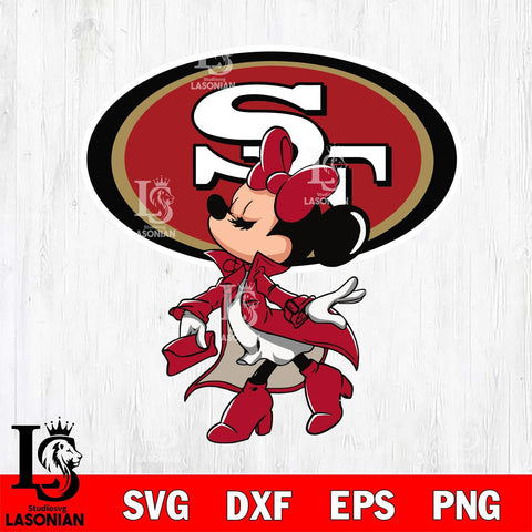 San Francisco 49ers Glamorous Minnie Svg Eps Dxf Png File, Digital Download, Instant Download