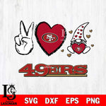 San Francisco 49ers Gnomes Peace & Love Svg Eps Dxf Png File, Digital Download, Instant Download