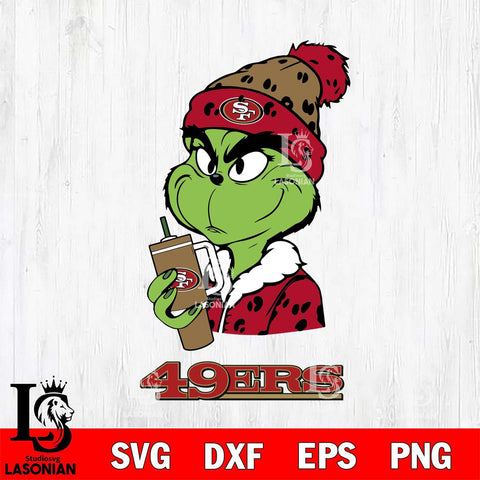 San Francisco 49ers Grinch Bougie Leopard Svg Eps Dxf Png File, Digital Download, Instant Download