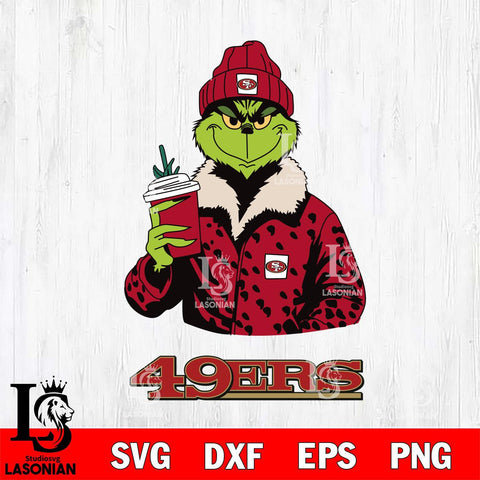 San Francisco 49ers Grinch Christmas Leopard Svg Eps Dxf Png File, Digital Download, Instant Download