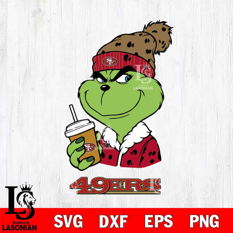 San Francisco 49ers Grinch Christmas hat Svg Eps Dxf Png File, Digital Download, Instant Download