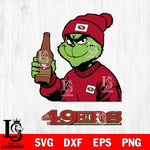 San Francisco 49ers Grinch Drinking Beer Christmas Svg Eps Dxf Png File,Cricut svg files, Digital Download, Instant Download