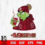 San Francisco 49ers Grinch Leopard Christmas Svg Eps Dxf Png File,Cricut svg files, Digital Download, Instant Download