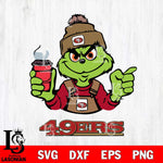 San Francisco 49ers Grinch with coffee Svg Eps Dxf Png File, Digital Download, Instant Download