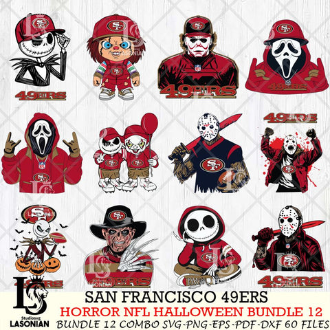 San Francisco 49ers Halloween Bundle 12 SVG Svg Eps Dxf Png File, Bundle NFL svg, Digital Download, Instant Download