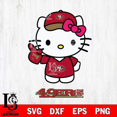 San Francisco 49ers Hello Kitty Best Fan Svg Eps Dxf Png File, Digital Download, Instant Download