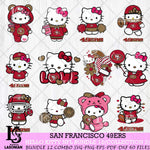 San Francisco 49ers Hello Kitty Bundle 12 SVG Svg Eps Dxf Png File, Digital Download, Instant Download