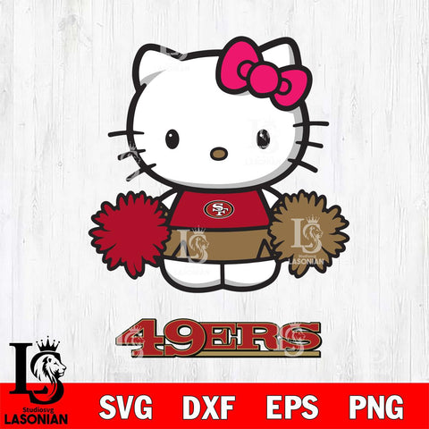 San Francisco 49ers Hello Kitty Cheerleader 2 Svg Eps Dxf Png File, Digital Download, Instant Download