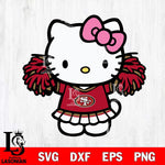 San Francisco 49ers Hello Kitty Cheerleader 3 Svg Eps Dxf Png File, Digital Download, Instant Download