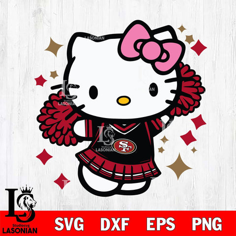 San Francisco 49ers Hello Kitty Cheerleader 4 Svg Eps Dxf Png File, Digital Download, Instant Download