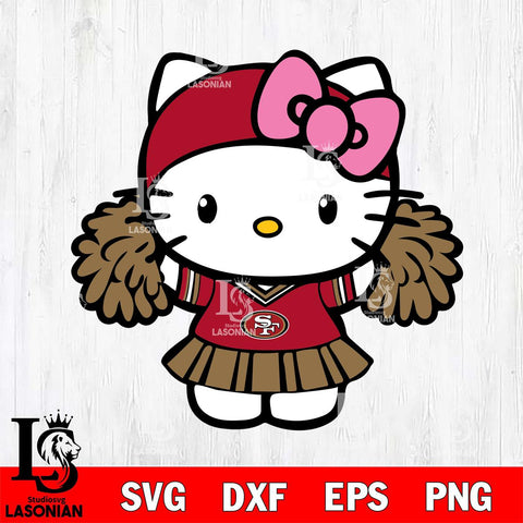 San Francisco 49ers Hello Kitty Cheerleader 5 Svg Eps Dxf Png File, Digital Download, Instant Download