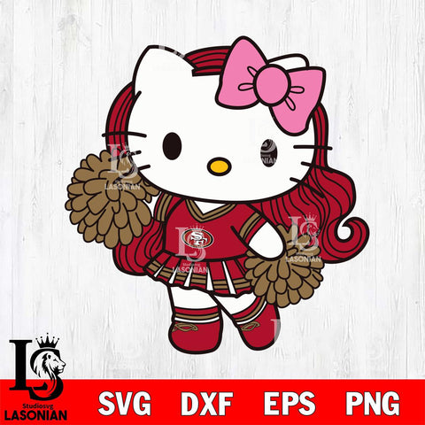 San Francisco 49ers Hello Kitty Cheerleader 7 Svg Eps Dxf Png File, Digital Download, Instant Download