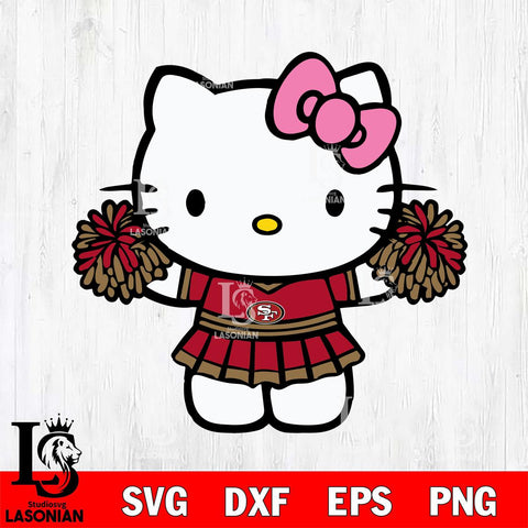 San Francisco 49ers Hello Kitty Cheerleader 9 Svg Eps Dxf Png File, Digital Download, Instant Download