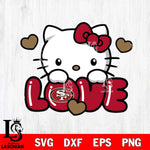 San Francisco 49ers Hello Kitty Love Svg Eps Dxf Png File, Digital Download, Instant Download