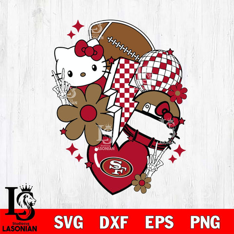 San Francisco 49ers Hello Kitty Nfl 2 Svg Eps Dxf Png File, Digital Download, Instant Download