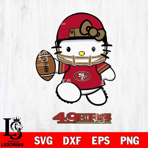 San Francisco 49ers Hello Kitty Nfl 4 Svg Eps Dxf Png File, Digital Download, Instant Download