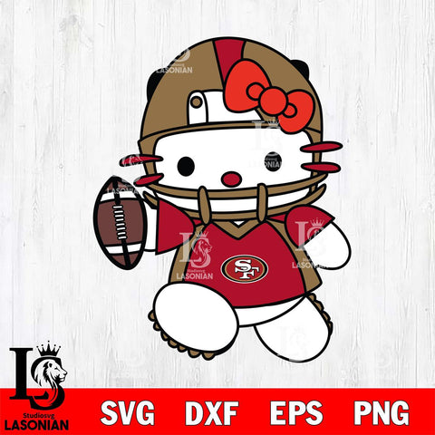 San Francisco 49ers Hello Kitty sport 11 Svg Eps Dxf Png File, Digital Download, Instant Download