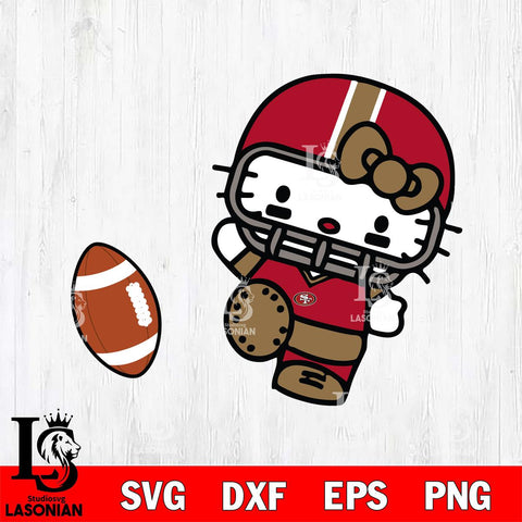 San Francisco 49ers Hello Kitty sport 12 Svg Eps Dxf Png File, Digital Download, Instant Download