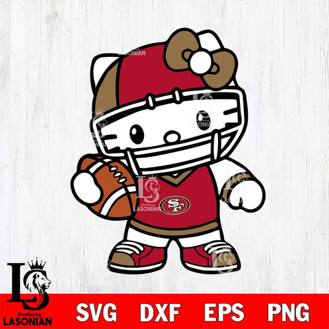 San Francisco 49ers Hello Kitty sport 2 Svg Eps Dxf Png File, Digital Download, Instant Download