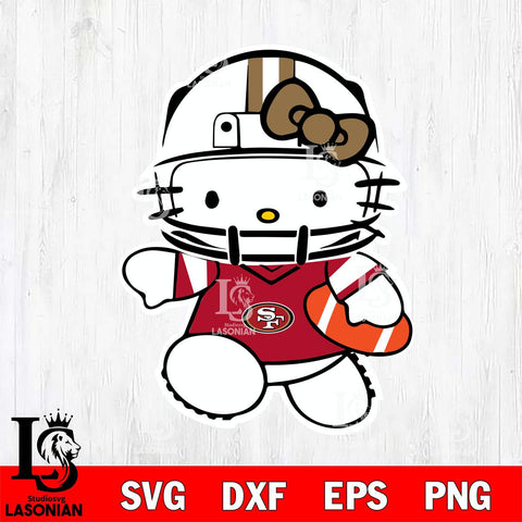 San Francisco 49ers Hello Kitty sport 8 Svg Eps Dxf Png File, Digital Download, Instant Download