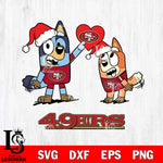 San Francisco 49ers Love Bluey Christmas Svg Eps Dxf Png File, Digital Download