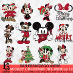 San Francisco 49ers MICKEY CHRISTMAS NFL Bundle 12 Svg Eps Dxf Png File, Digital Download, Instant Download