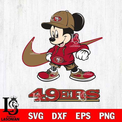 San Francisco 49ers Mickey Mouse NIKE, Svg Eps Dxf Png File, Digital Download