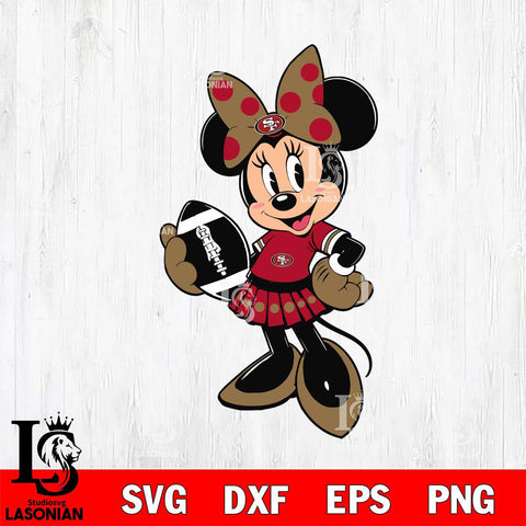 San Francisco 49ers Minnie Mouse Svg Eps Dxf Png File, Digital Download, Instant Download