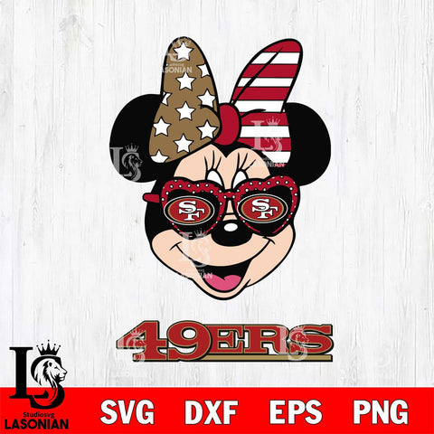 San Francisco 49ers Minnie Mouse Love 2, Svg Eps Dxf Png File, Digital Download