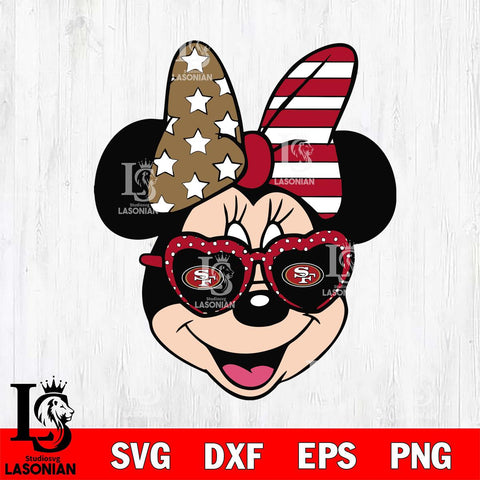 San Francisco 49ers Minnie Mouse Love Svg Eps Dxf Png File, Digital Download, Instant Download