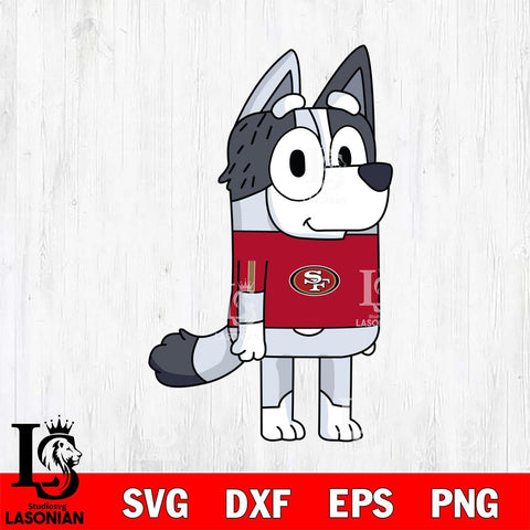 San Francisco 49ers Muffin Bluey NFL Svg Eps Dxf Png File, Digital Download, Instant Download