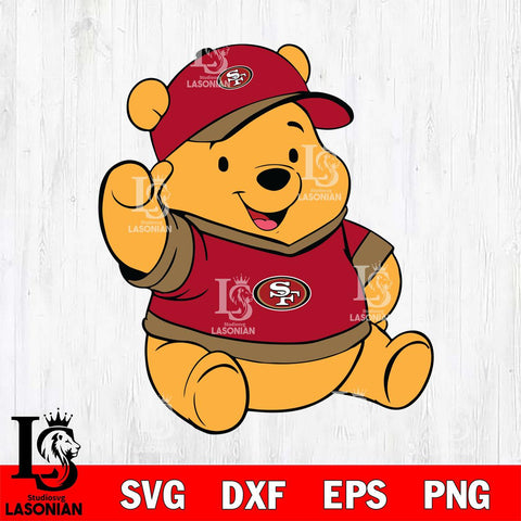 San Francisco 49ers Pooh Bear Svg Eps Dxf Png File, Digital Download, Instant Download