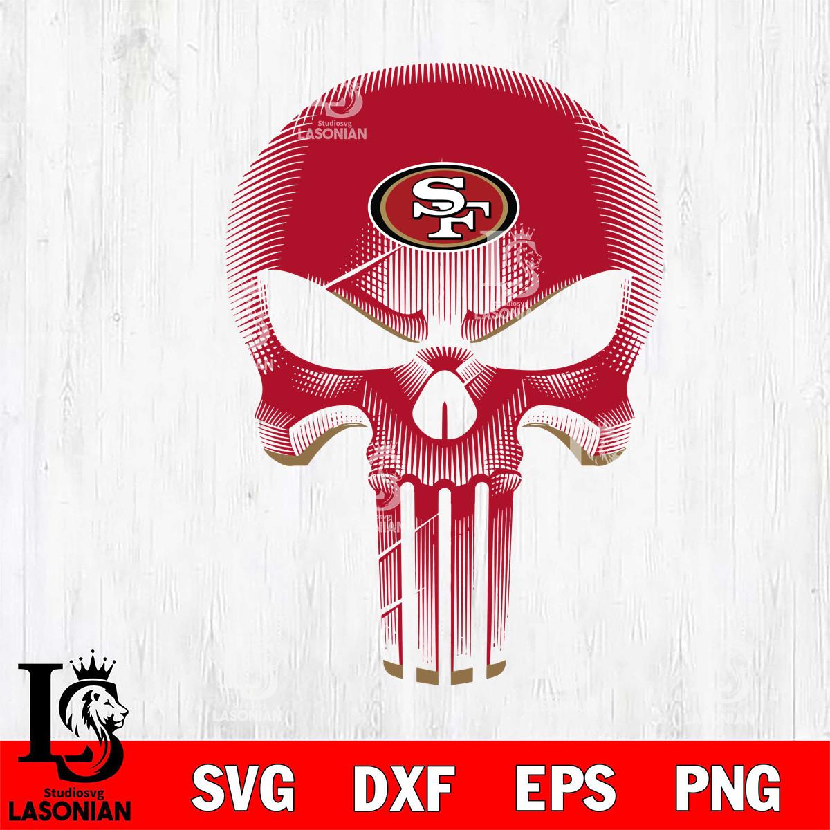 San Francisco 49ers Punisher Skull SVG – lasoniansvg