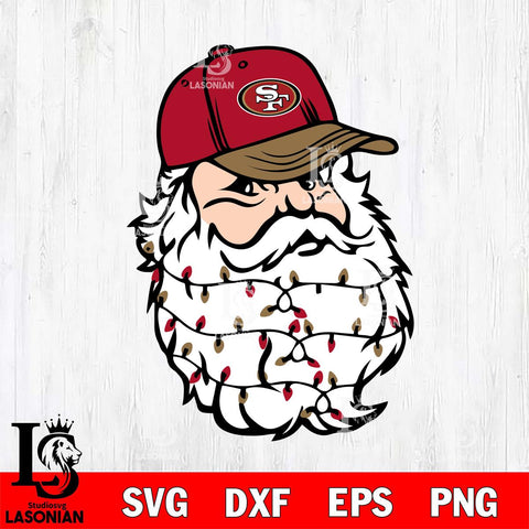 San Francisco 49ers Santa Claus Face Svg Eps Dxf Png File,NFL Svg Files,Digital Download,Sublimation,Instant Download